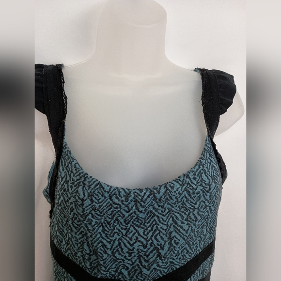 FREE PEOPLE Elegant Black Blue Whimsigoth Women's Midi M Dress (#1,381) - Picture 11 of 12